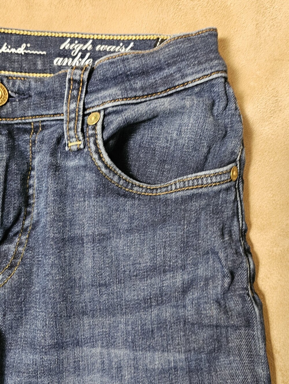 7 For All Mankind 98% Cotton High Waist Women's Dark Blue Skinny Jeans - Picture 5 of 13